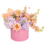 Elegant mixed flower arrangement in a box