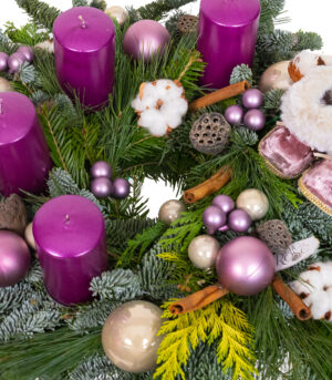 Wreath made of branches of fir - Advent Purple - Image 3