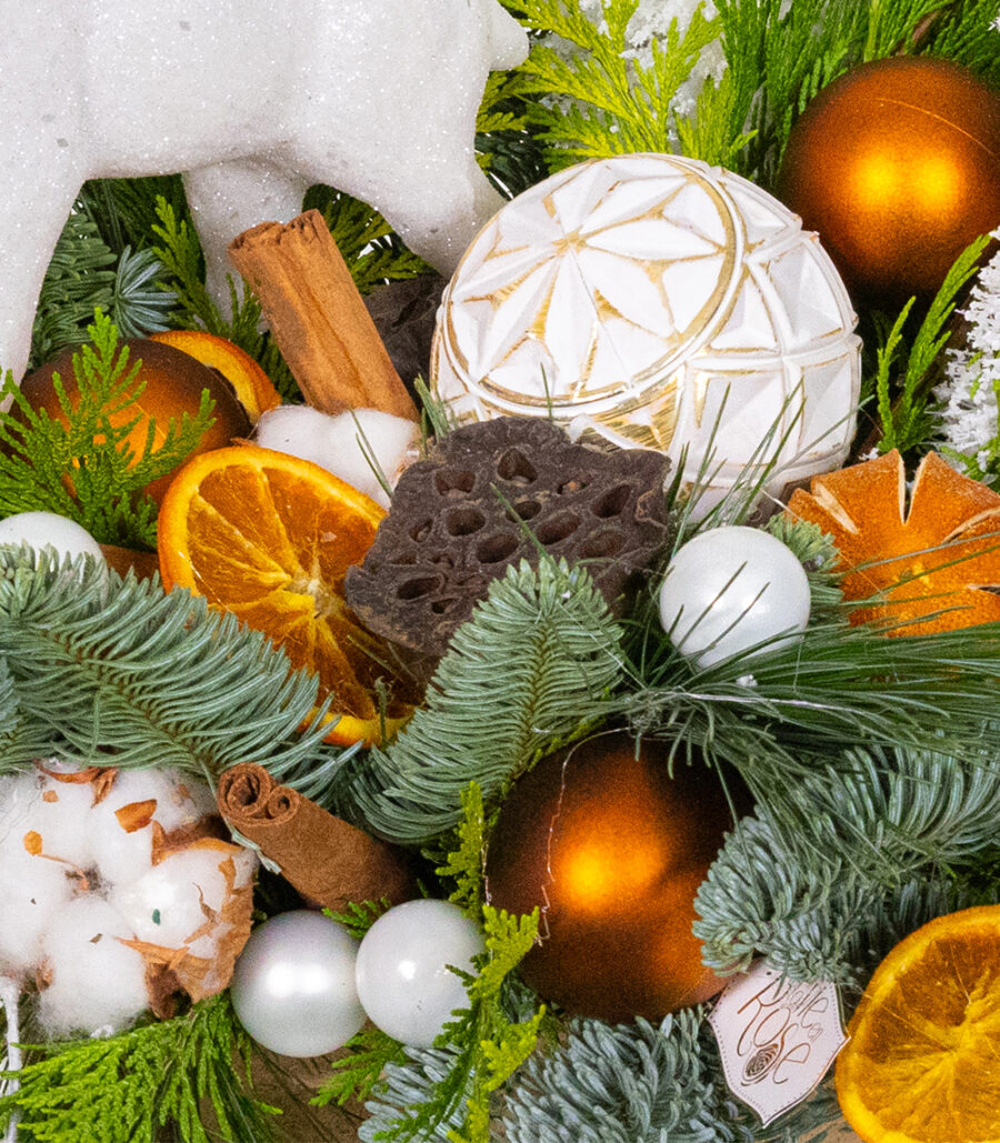 Christmas Decorative Arrangement - Cozy White - Image 2