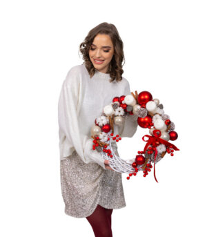 Christmas Table Arrangement - Natural Red - Image 2