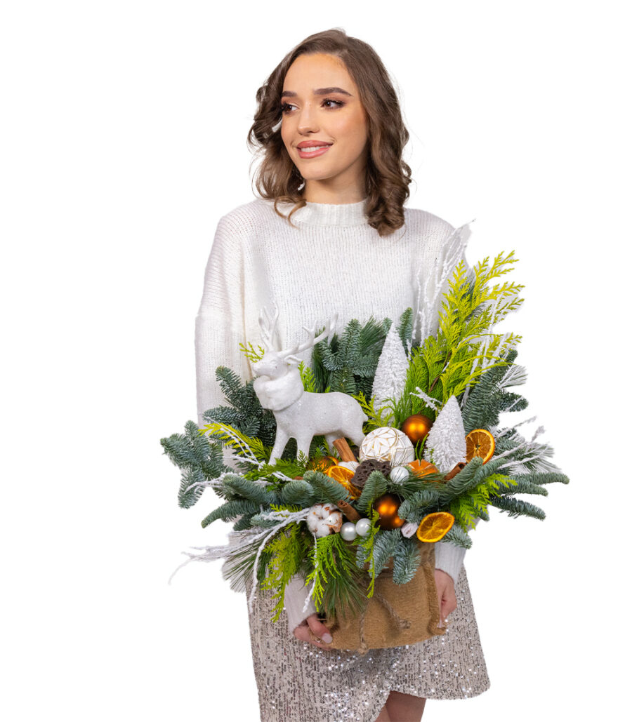 Christmas Decorative Arrangement - Cozy White - Image 3