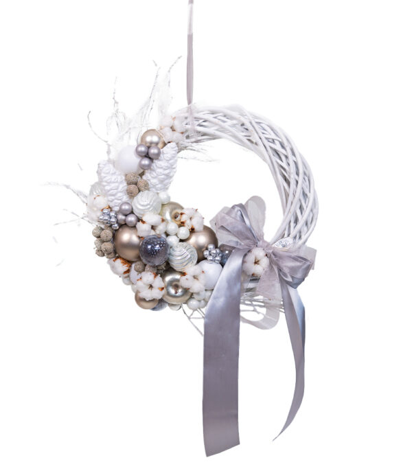 Christmas Door Wreath - Silver