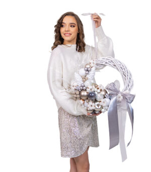 Christmas Door Wreath - Silver - Image 2