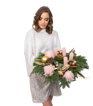 Pink Diafan Advent wreath - Image 3