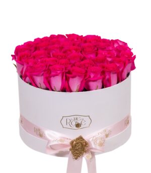 47 Roses in Round Box