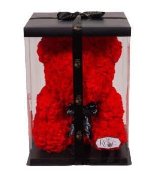 Red Foam Roses Teddy Bear in Gift Box
