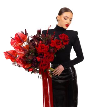 Lovable Bouquet with Mixed Red Flowers - Image 2