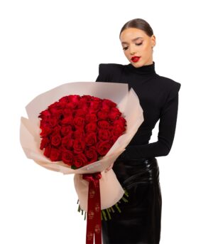 Bouquet of 50 Red Roses - Porto - Image 2
