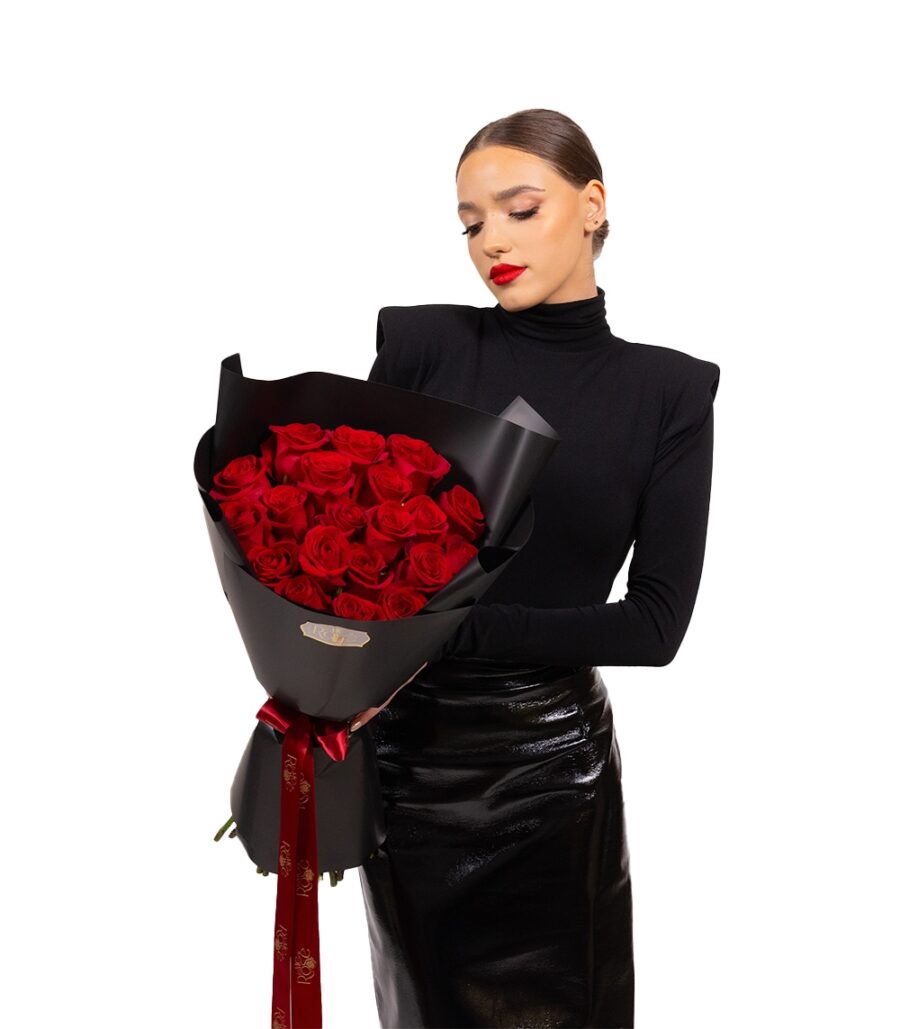 Bouquet of 21 Red Roses - Image 2