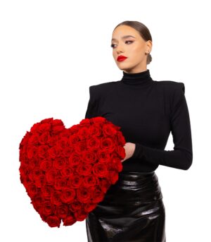 Heart with 69 Red Cryogenic Roses - Image 2