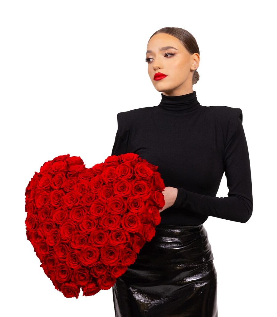 Heart with 69 Red Cryogenic Roses - Image 2