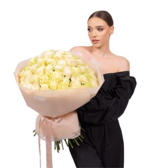 Bouquet of 61 White Roses - Image 2