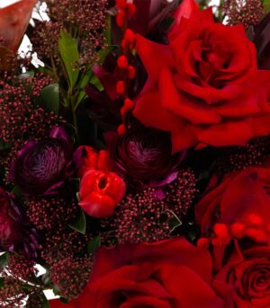 Lovable Bouquet with Mixed Red Flowers - Image 3