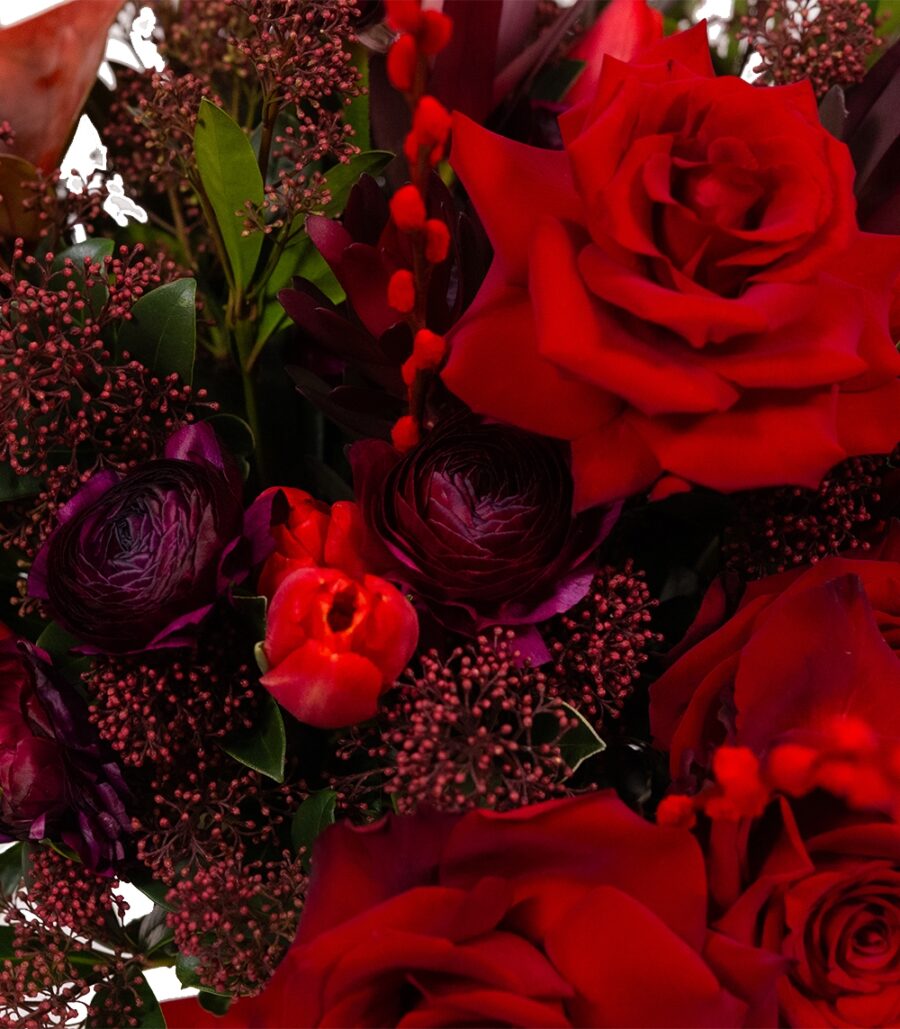 Lovable Bouquet with Mixed Red Flowers - Image 3
