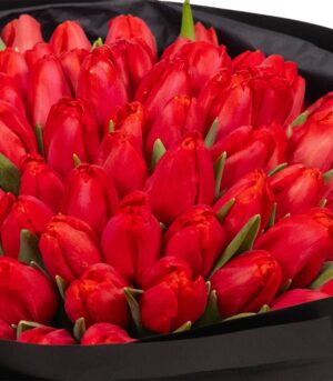 Bouquet 101 Red Tulips - Image 3
