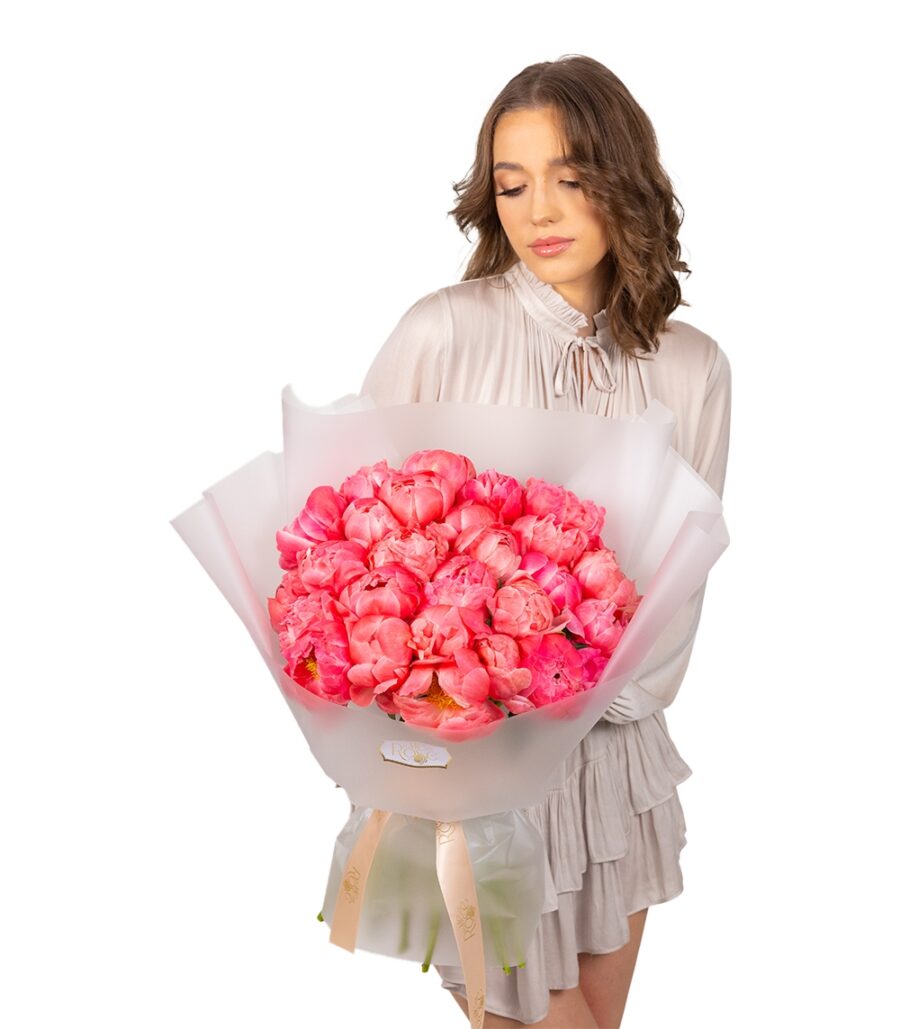 Bouquet of Coral Peonies - Image 2