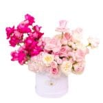 Shades of Love box with a gradient of pink flowers
