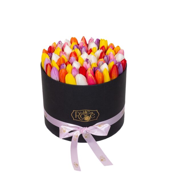 Multicolored Tulips Box