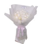 Bouquet of White Peonies with wrapping and ribbon