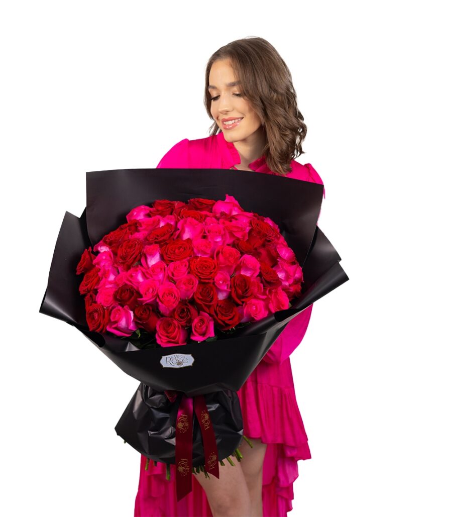 Bouquet of Red and Pink Roses - Image 2