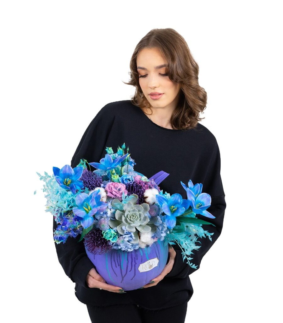 Customizable Pumpkin Shaped Flower Arrangement - Image 2
