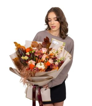 Autumn Orange Bouquet Fall in Love - Image 2