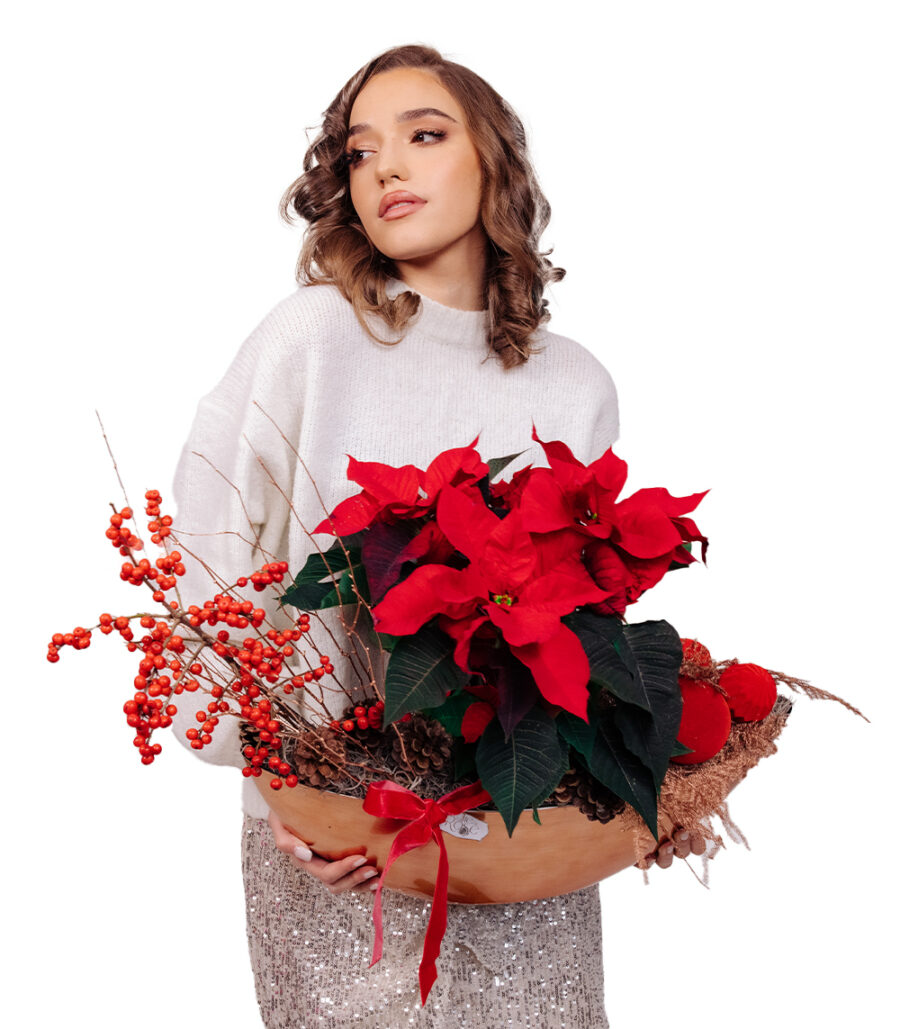 Christmas Flower Arrangement - Poinsettia's Wonderland - Image 3