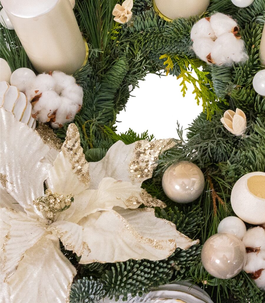 Christmas Table Wreath - Ivory Delight Christmas - Image 2