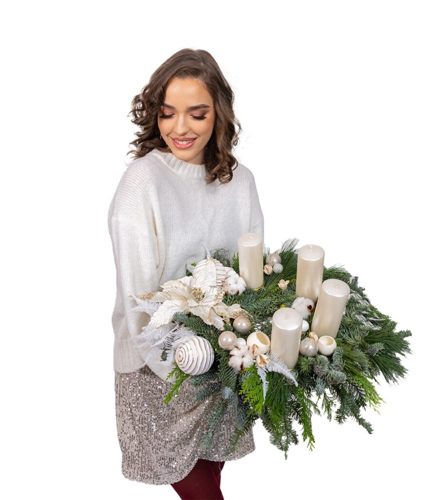 Christmas Table Wreath - Ivory Delight Christmas - Image 3
