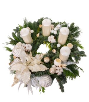 Christmas Table Wreath - Ivory Delight Christmas