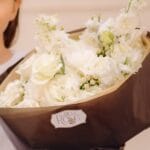 White Bloom bouquet with white roses, hydrangeas and eustoma