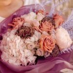Purple Haze mixed bouquet with roses, peonies and carnations