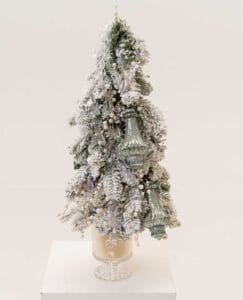 Crystal Tree with frosted pine, crystal ornaments and metallic baubles
