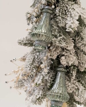 Crystal Tree with frosted pine, crystal ornaments and metallic baubles