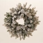 Crystal Wreath with frosted pine, winter berries and crystal ornaments