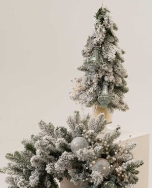 Crystal Tree with frosted pine, crystal ornaments and metallic baubles